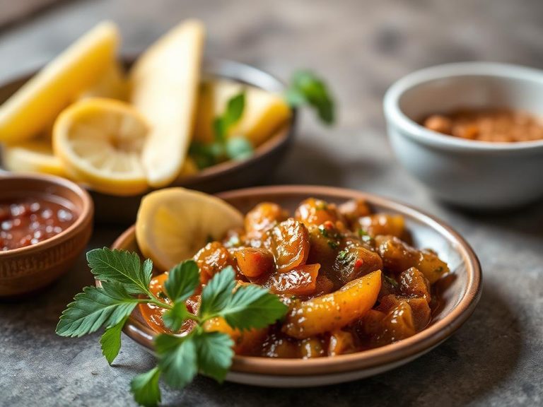 Abiyuch chutney (a sweet and savory sauce often served with snacks)