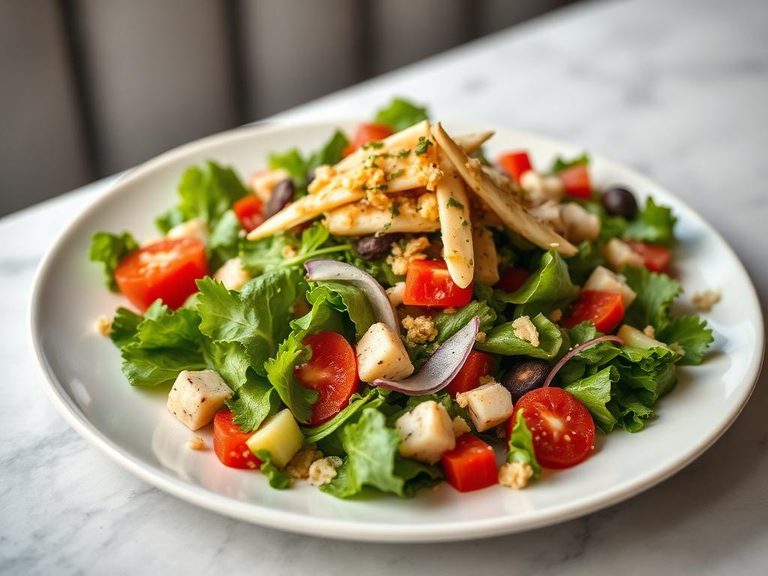 Abiyuch salad (a fresh, crunchy salad with herbs and dressing)