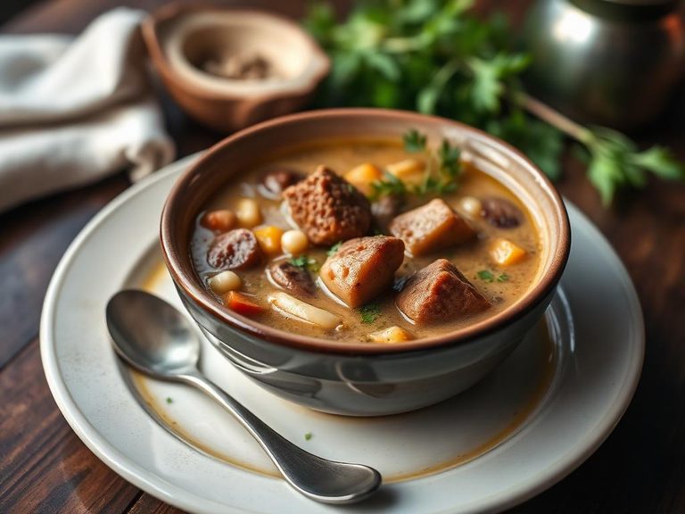 Acorn Soup with Meat