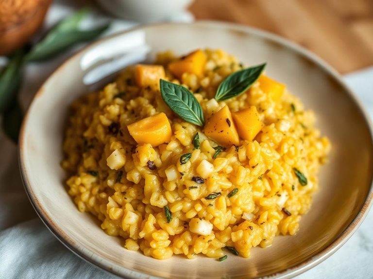 Acorn squash risotto with Parmesan and sage