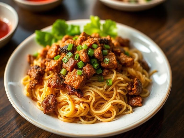 Adobo Flakes with Pancit Canton