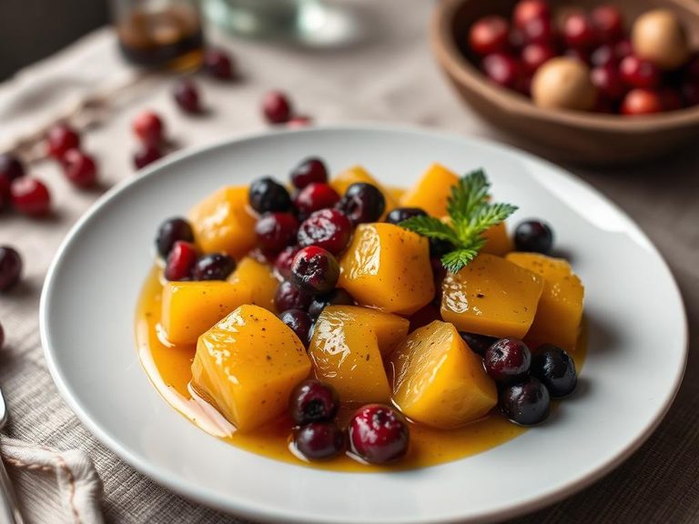 Agutuk with huckleberries and whale oil
