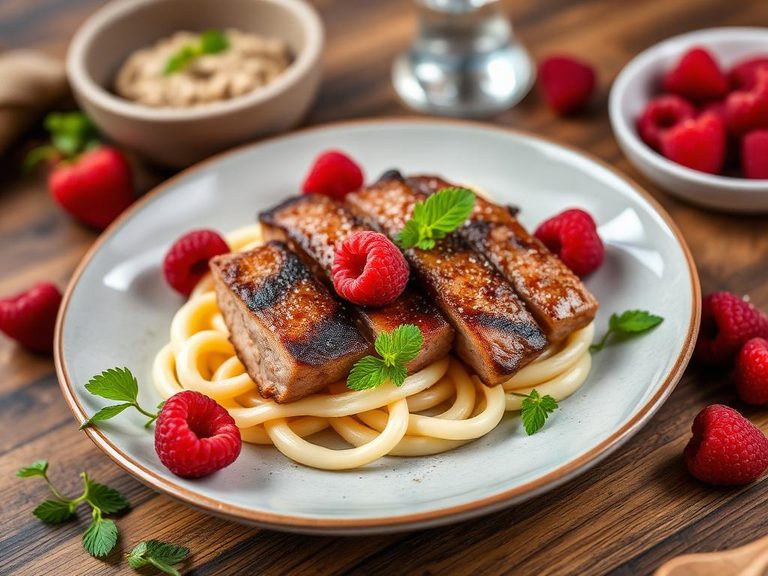 Agutuk with raspberries and meat