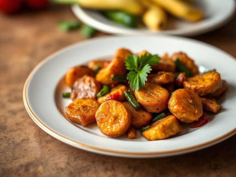 Alloco (West African fried plantains with peppers)