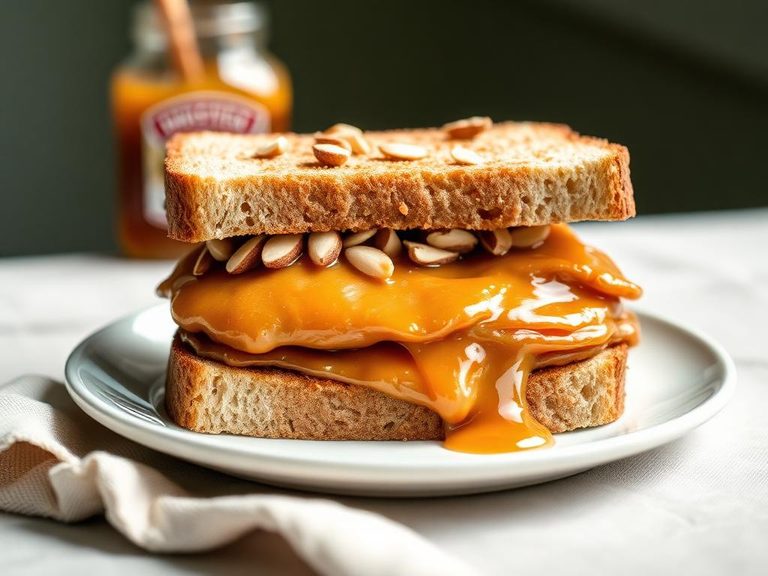 Almond Butter and Honey Sandwich