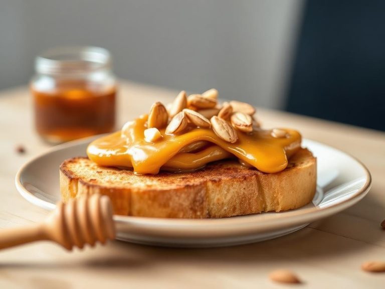 Almond butter and honey toast