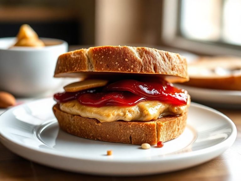 Almond butter and jelly sandwich