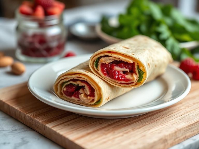 Almond Butter and Raspberry Jam Wrap