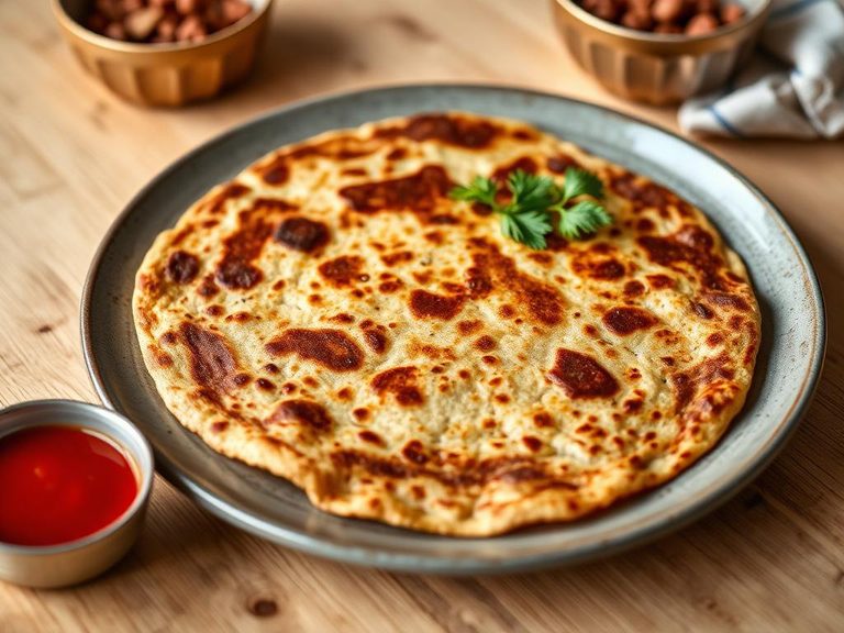 Amaranth flatbread or roti