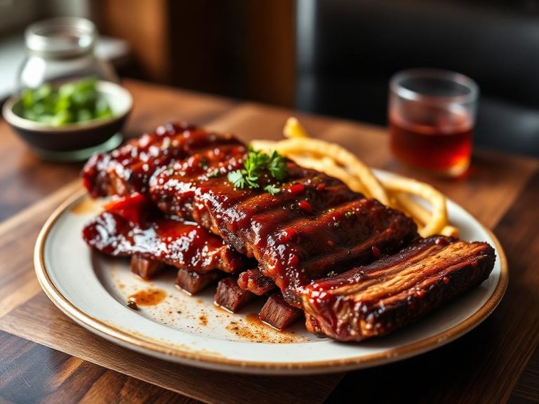 American barbecue beef ribs