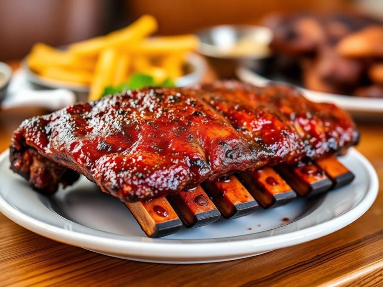 American BBQ beef ribs (smoked)