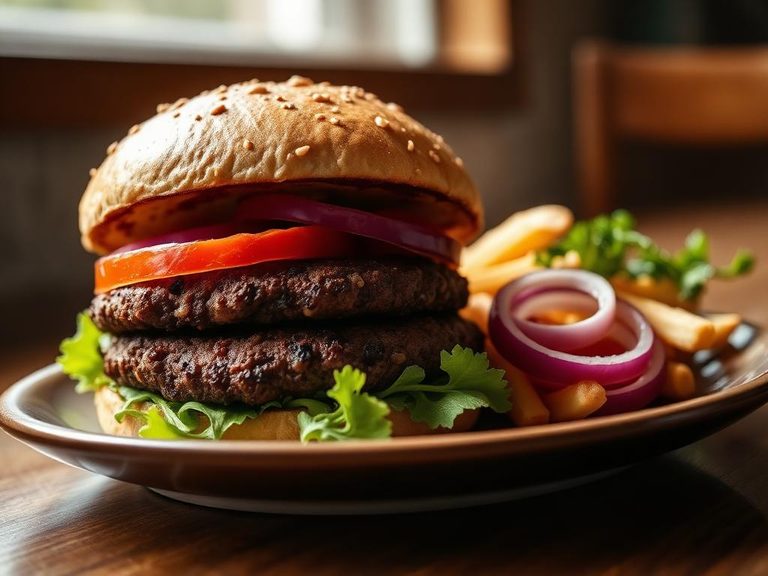 American Hamburger (with raw onion slices)