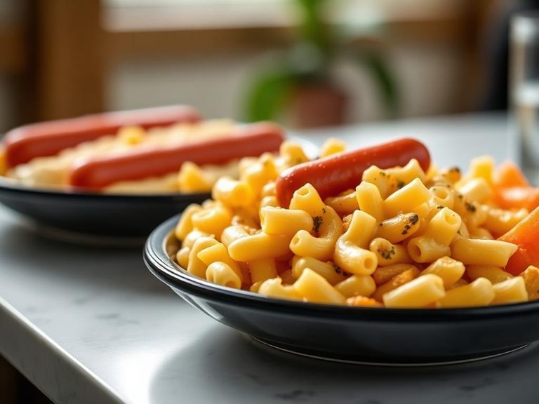 American Macaroni and Cheese with Hot Dogs
