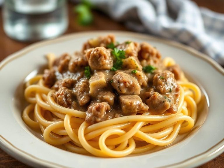 American Sausage Gravy over Noodles