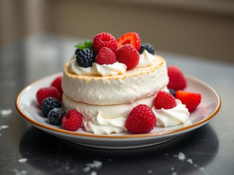 Angel Food Cake with Berries and Cream