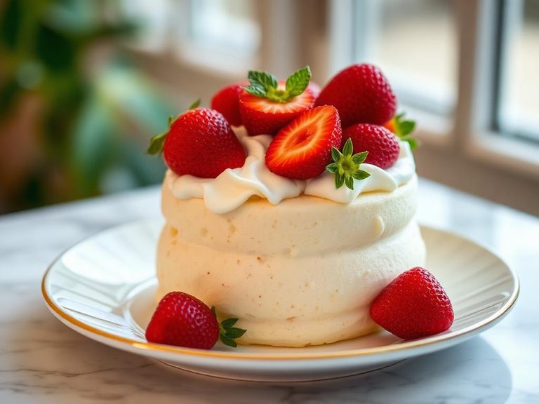 Angel Food Cake with Fresh Strawberries and Cream