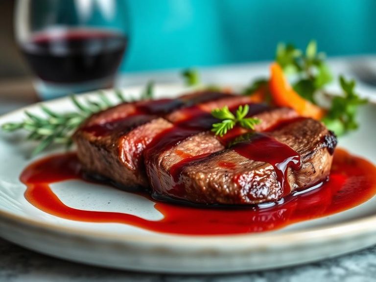Antelope Steak with Red Wine Reduction