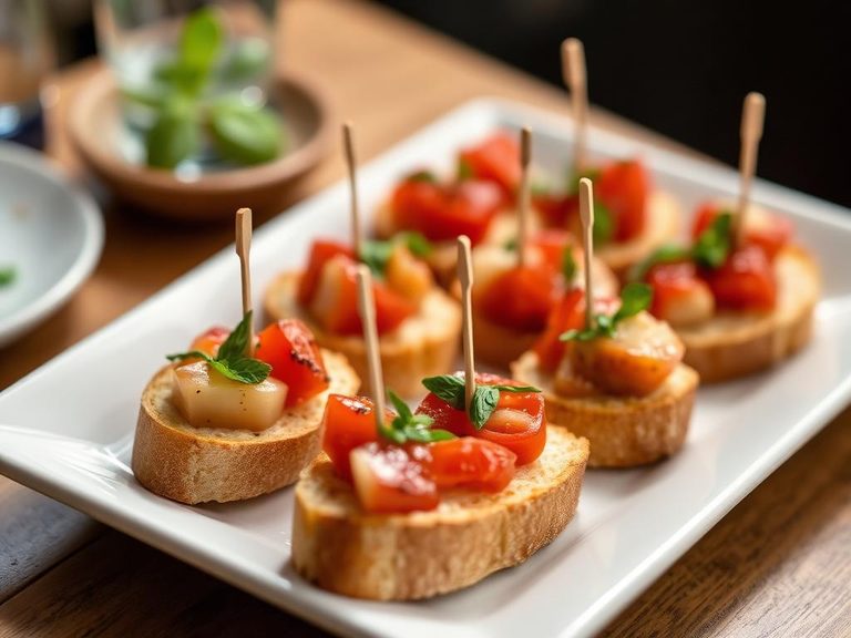 Appetizer on toast points