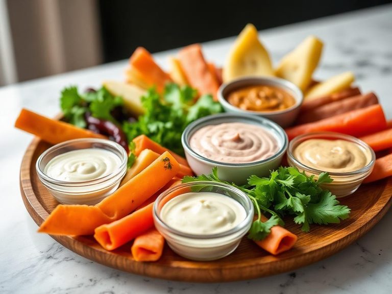 Appetizer platter with dips