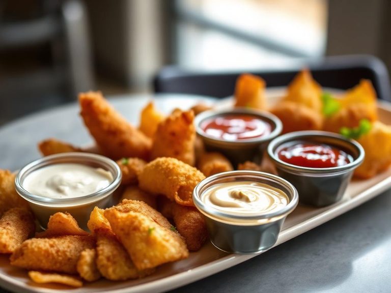 Appetizer with dipping sauces