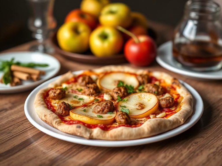 Apple and Sausage Pizza