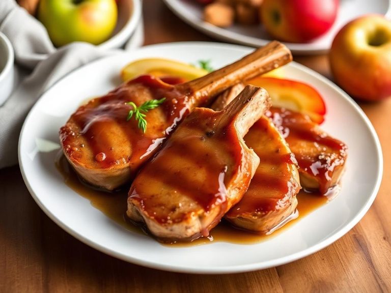 Apple Butter Glazed Pork Chops