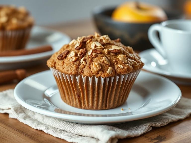 Apple cinnamon oatmeal muffin