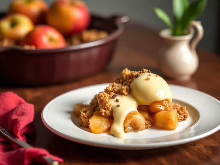 Apple Crumble with Custard