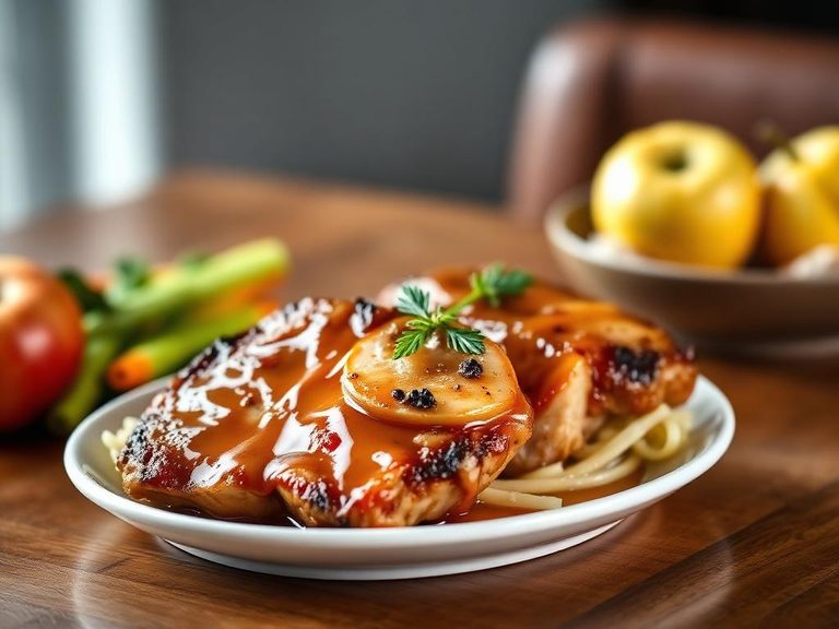 Apple juice-glazed pork chops