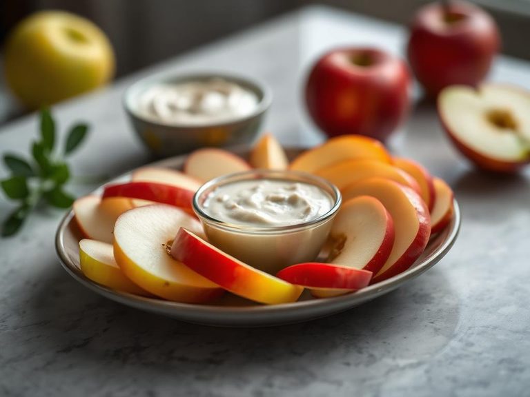 Apple slices with dip