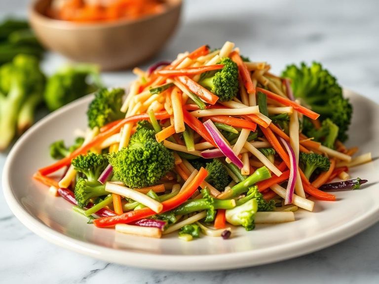 Asian Broccoli Slaw with Sesame Ginger Dressing