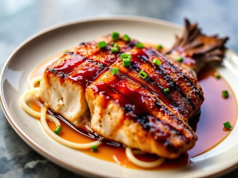 Asian-Style Grilled Bass with Soy-Ginger Glaze