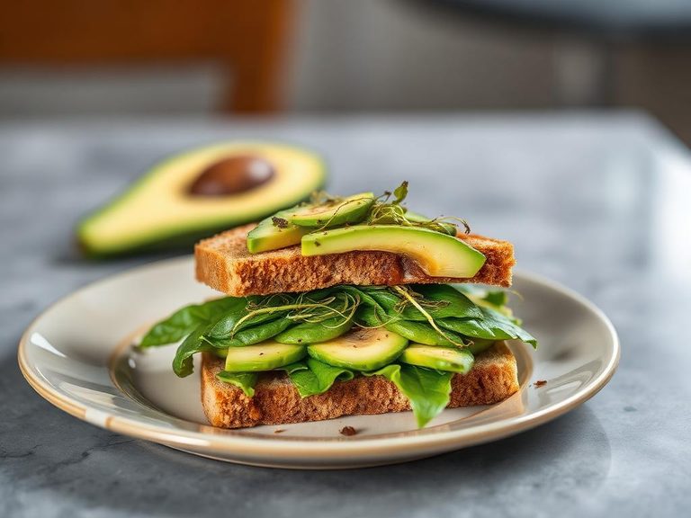 Avocado and Sprout Sandwich