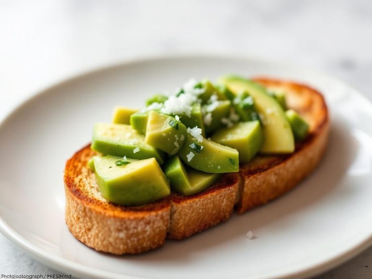 Avocado toast with a sprinkle of sea salt