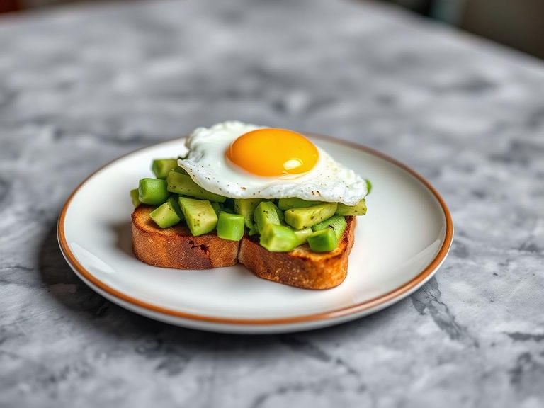Avocado toast with fried egg