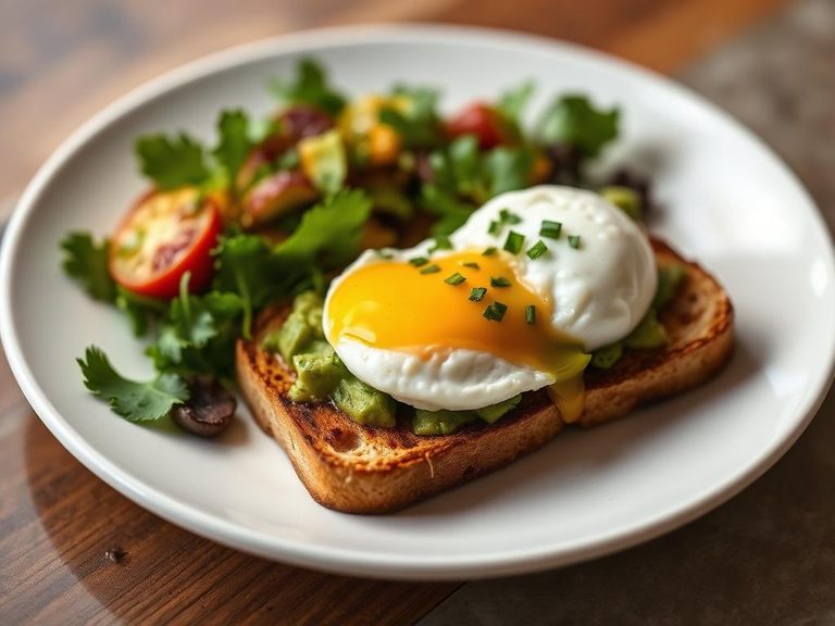 Avocado toast with poached egg