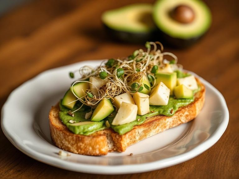 Avocado toast with sprouts