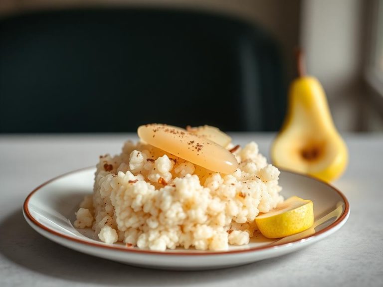 Baby Rice Cereal with Pear Purée