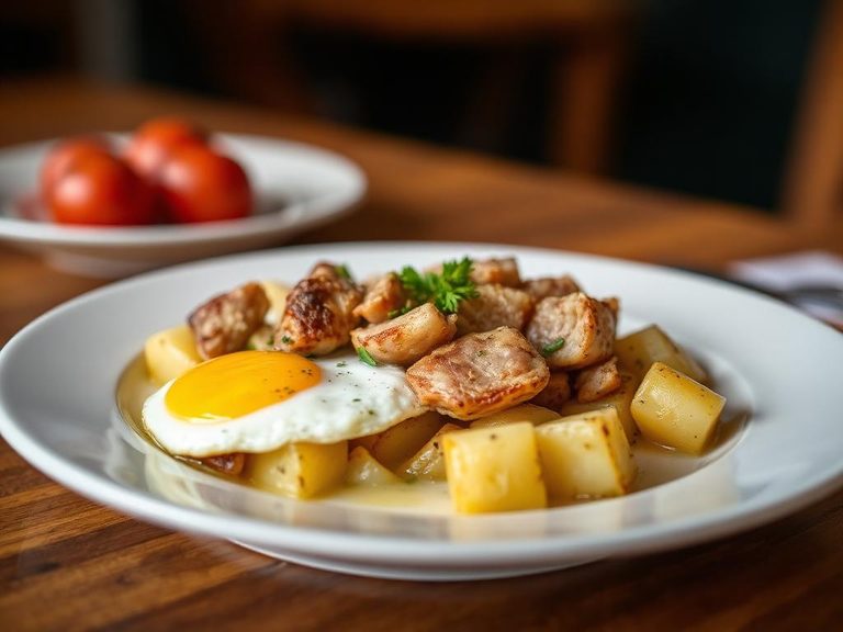 Bacalhau à Brás (a Portuguese dish with eggs and potatoes)