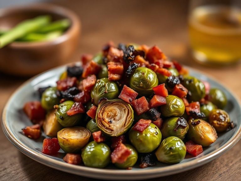Bacon and balsamic roasted Brussels sprouts