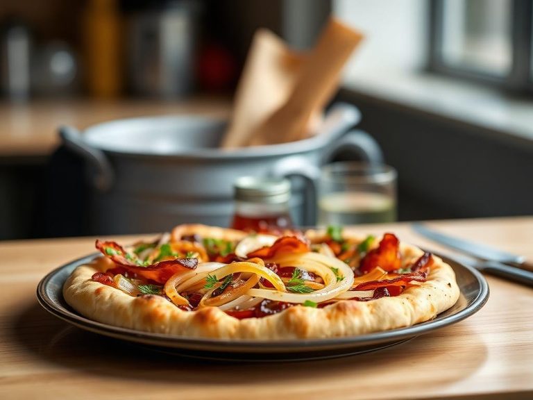 Bacon and Onion Thin Crust