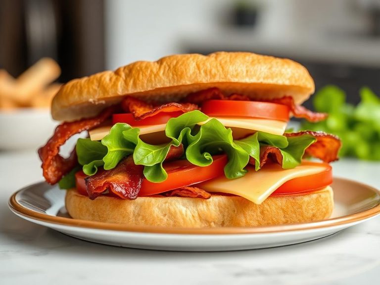 Bacon, Lettuce, Tomato and Cheese Sandwich