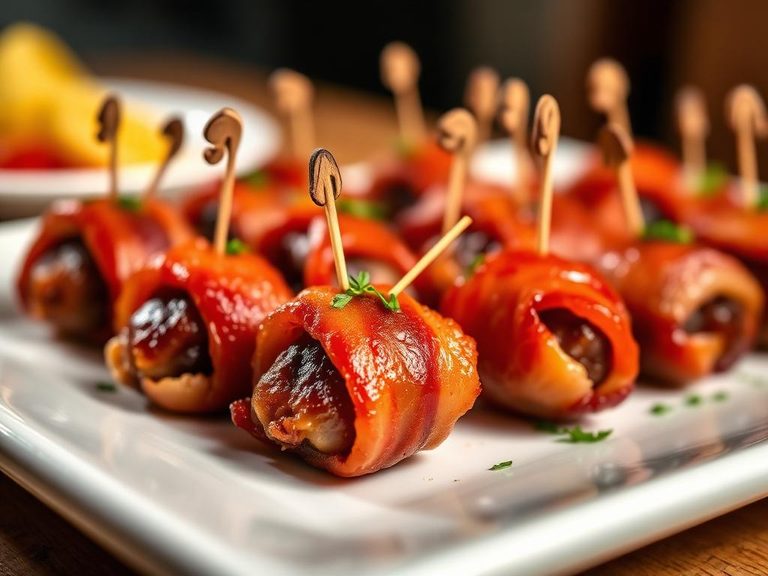 Bacon-wrapped dates or appetizers