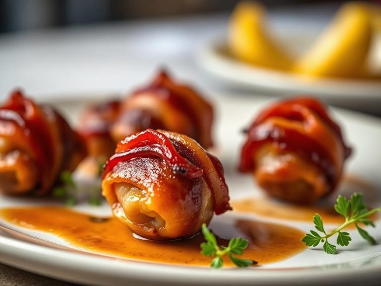 Bacon-wrapped dates or scallops