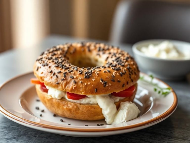 Bagel with flavored cream cheese