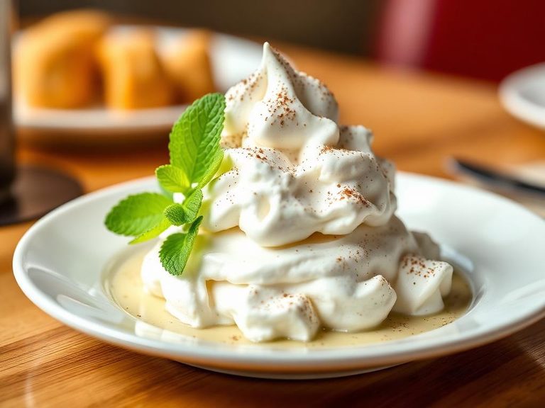 Baked Alaska with mint