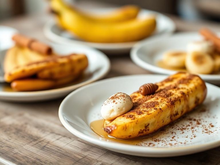Baked Banana with Honey & Cinnamon
