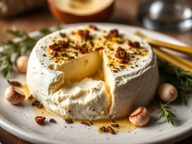 Baked Camembert with herbs and garlic