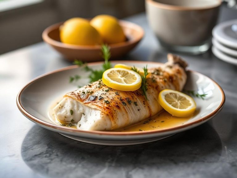 Baked Cusk with Lemon and Herbs
