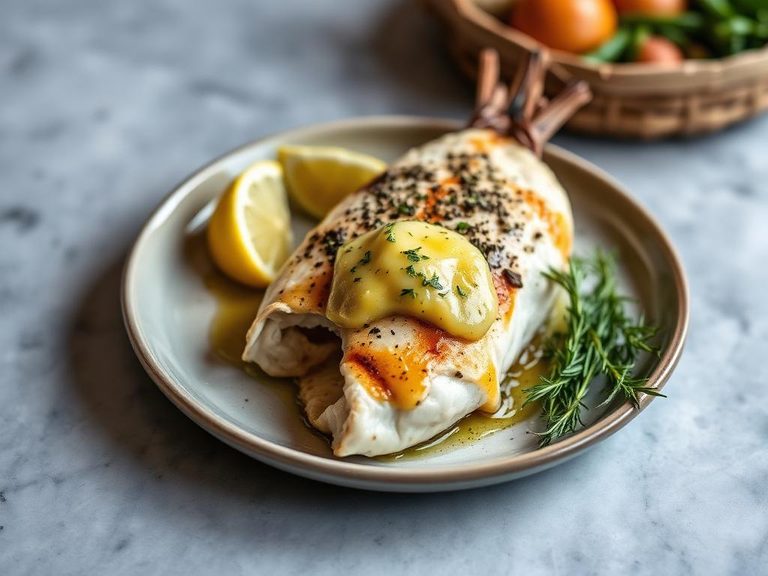 Baked Drum with Lemon-Herb Butter